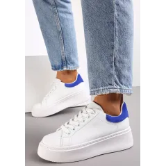 Biało-Niebieskie Sneakersy Na Platformie Rozmiar 37