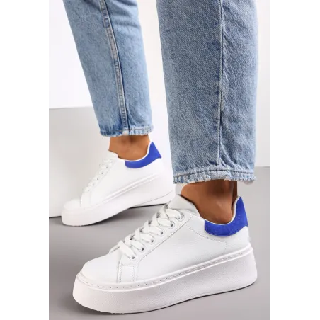 Biało-Niebieskie Sneakersy Na Platformie Rozmiar 37
