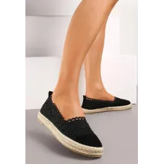 CZARNE KORONKOWE ESPADRYLE ROZMIAR 38