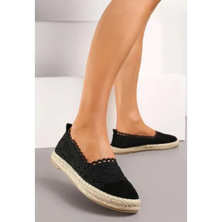 CZARNE KORONKOWE ESPADRYLE ROZMIAR 38