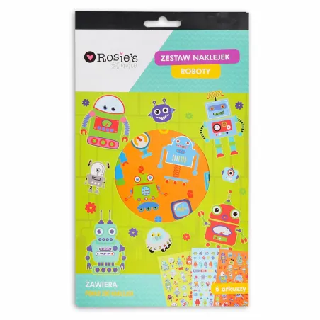 ZESTAW NAKLEJEK ROBOTY 6 ARKUSZY