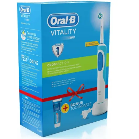 SZCZOTECZKA ELEKTRYCZNA ORAL-B VITALITY CROSS ACTION + PASTA BLEND-A-MED AIO KRATOS 75 ML