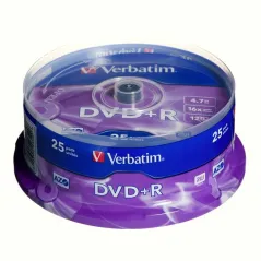 PŁYTY DVD+R C25 VERBATIM AZO 4.7 GB 16X 25 SZT.