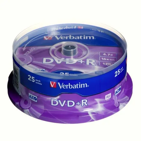 PŁYTY DVD+R C25 VERBATIM AZO 4.7 GB 16X 25 SZT.