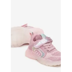 RÓŻOWE BUTY SPORTOWE NA RZEP Z PODESZWĄ LED ROZMIAR 23 II GATUNEK