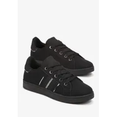 CZARNE SNEAKERSY Z WSTAWKAMI ROZMIAR 36