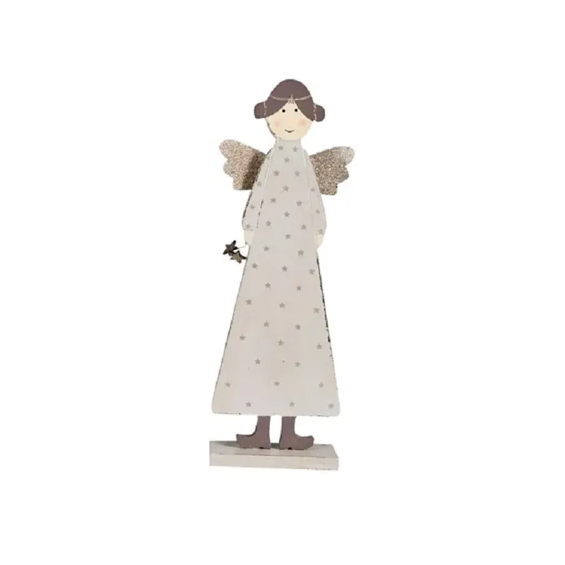 DREWNIANA FIGURKA DZIEWCZYNKA ANIOŁEK 35 CM