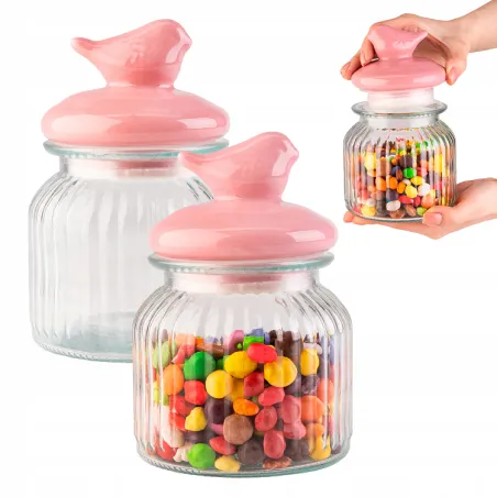 Szklany Słój Z Ptaszkiem 270Ml Ii Gatunek Szklany Słój Z Ptaszkiem 270Ml Ii Gatunek