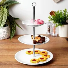Patera Porcelanowa 3-Poziomowa Na Ciastko Ciasto Owoce Desery