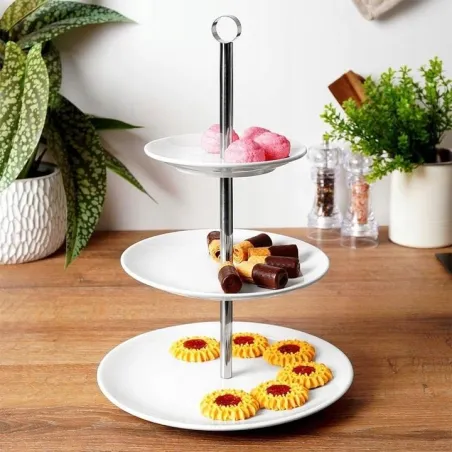 Patera Porcelanowa 3-Poziomowa Na Ciastko Ciasto Owoce Desery