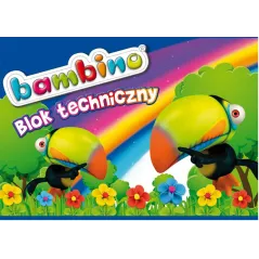BLOK TECHNICZNY BIAŁY 10 ARKUSZY A4 BAMBINO