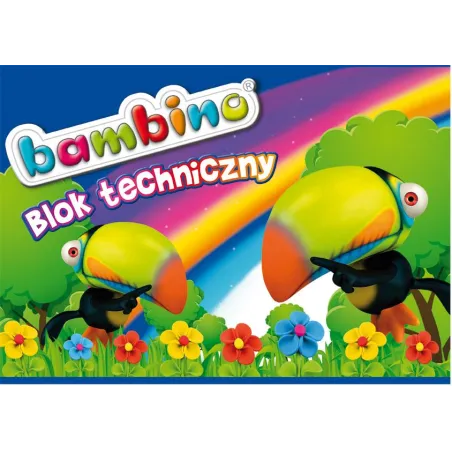 BLOK TECHNICZNY BIAŁY 10 ARKUSZY A4 BAMBINO