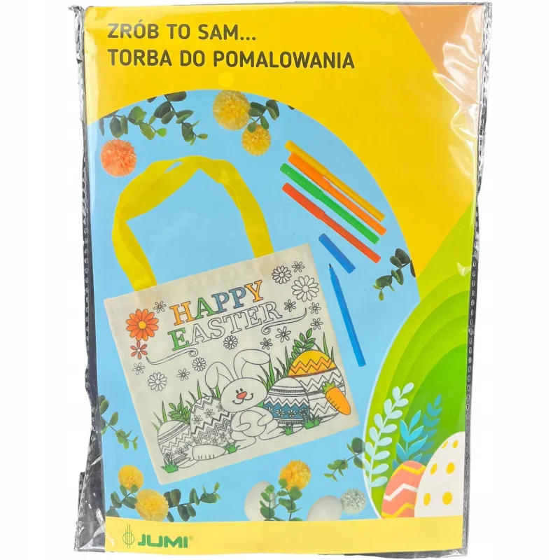 WIELKANOCNA TORBA DO SAMODZIELNEGO POMALOWANIA + FLAMASTRY JUMI 5+