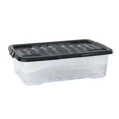 PRZEZROCZYSTA PLASTIKOWA SKRZYNIA DO PRZECHOWYWANIA Z POKRYWĄ 30L