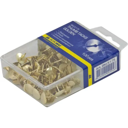 PINEZKI METALOWE ZŁOTE 100 SZT.