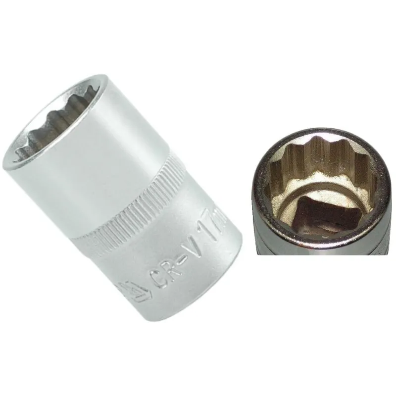 NASADKA DWUKĄTOWA KRÓTKA 1/2 12-KĄT 17MM CR-V