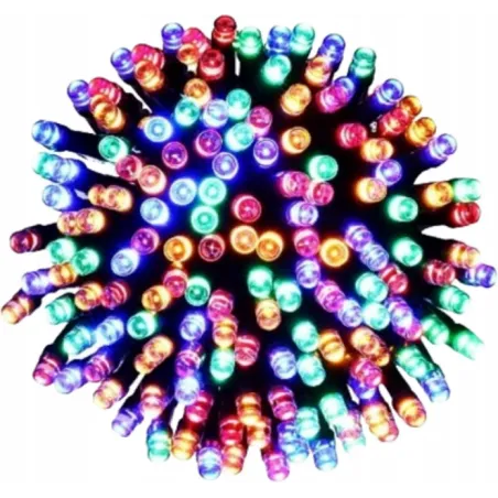 LAMPKI CHOINKOWE 200 LED KOLOROWE Z ZASILACZEM