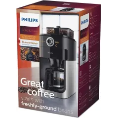 EKSPRES PRZELEWOWY Z MŁYNKIEM NA 12 FILIŻANEK ZEGAR REGULACJA MOCY KAWY PHILIPS HD7769/00 GRIND & BREW