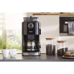 EKSPRES PRZELEWOWY Z MŁYNKIEM NA 12 FILIŻANEK ZEGAR REGULACJA MOCY KAWY PHILIPS HD7769/00 GRIND & BREW