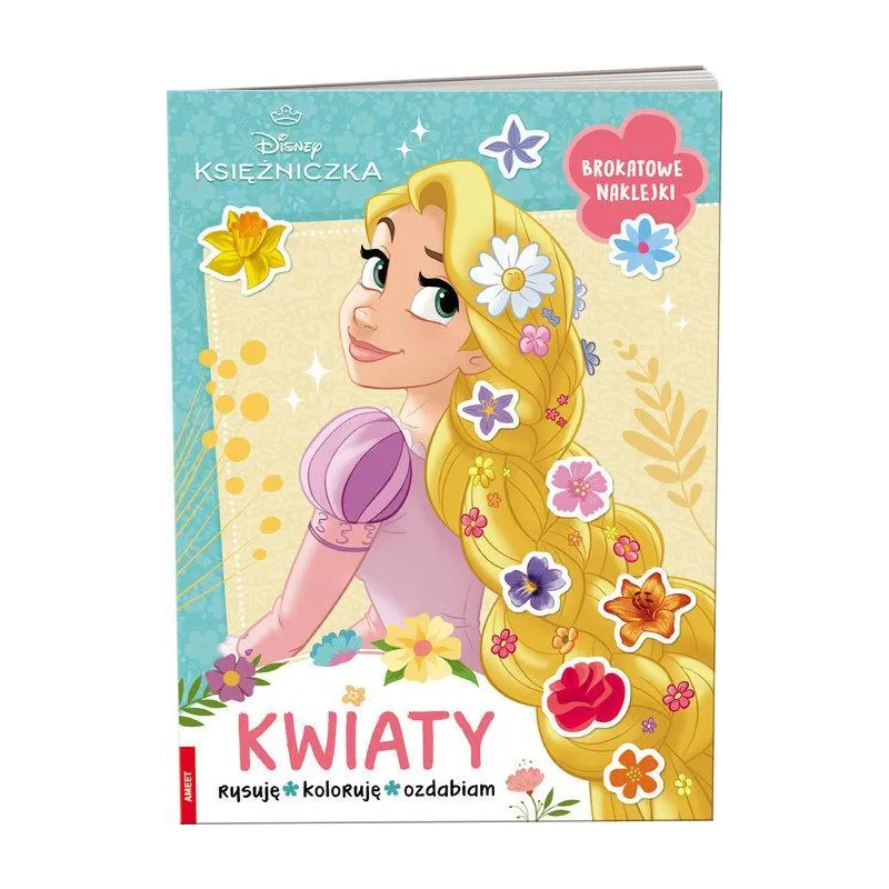DISNEY KSIĘŻNICZKA. KWIATY. KOLOROWANKA Z NAKLEJKAMI