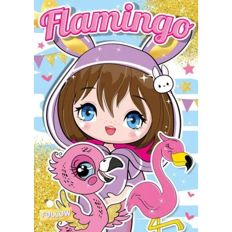 FLAMINGO. KOLOROWANKA Z NAKLEJKAMI