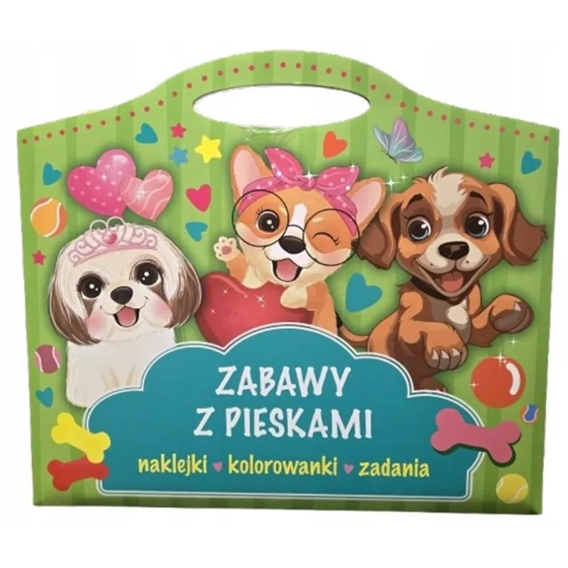 ZABAWY Z PIESKAMI. NAKLEJKI, KOLOROWANKI, ZADANIA