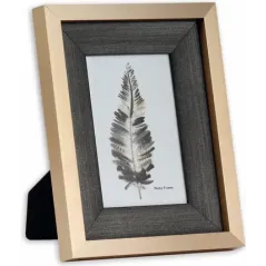 RAMKA NA ZDJĘCIA SZARO-ZŁOTA 13X18 CM