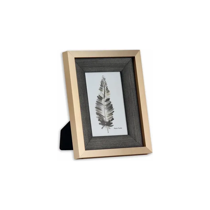 RAMKA NA ZDJĘCIA SZARO-ZŁOTA 13X18 CM