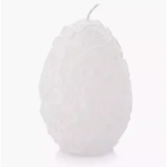 ŚWIECA DEKORACYJNA BIAŁA JAJKO 12CM