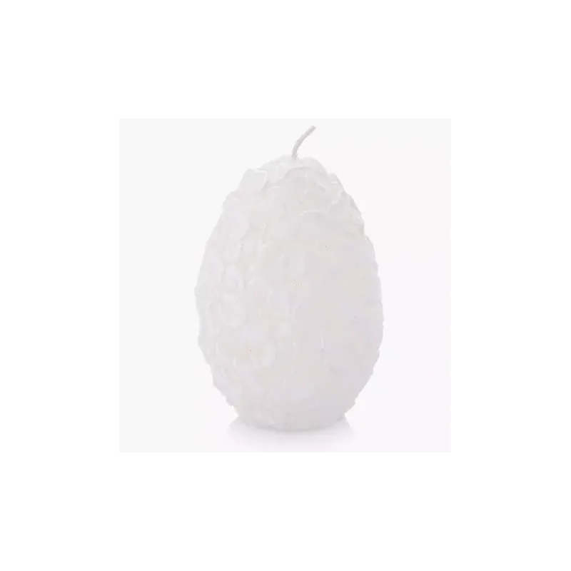 ŚWIECA DEKORACYJNA BIAŁA JAJKO 12CM