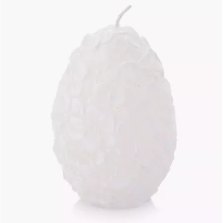 ŚWIECA DEKORACYJNA BIAŁA JAJKO 12CM
