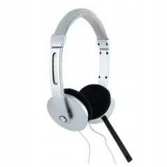 SŁUCHAWKI STEREO Z MIKORFONEM SREBRNE 4WORLD