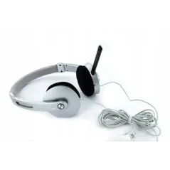 Słuchawki Stereo Z Mikorfonem Srebrne 4World