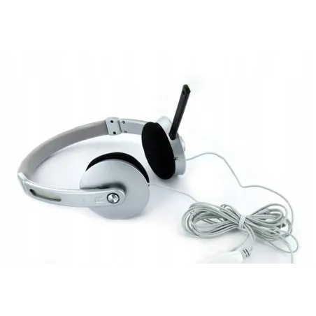 Słuchawki Stereo Z Mikorfonem Srebrne 4World