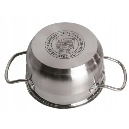 Garnek Ze Stali Nierdzewnej Z Pokrywką 20 Cm 3,6L Altomdesign David Indukcja