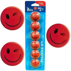 MAGNESY DO TABLIC CZERWONE BUŹKI 6 SZTUK