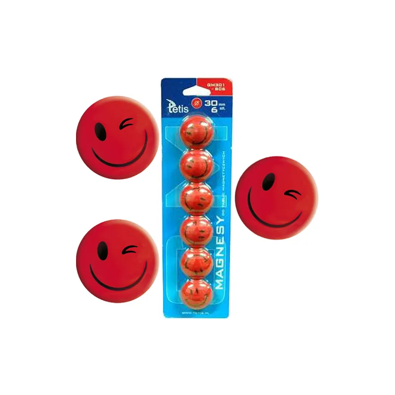 MAGNESY DO TABLIC CZERWONE BUŹKI 6 SZTUK