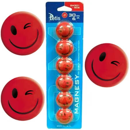 MAGNESY DO TABLIC CZERWONE BUŹKI 6 SZTUK