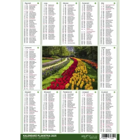 Kalendarz A4 Tulipany Plakietka 2025 Kalendarz A4 Tulipany Plakietka 2025