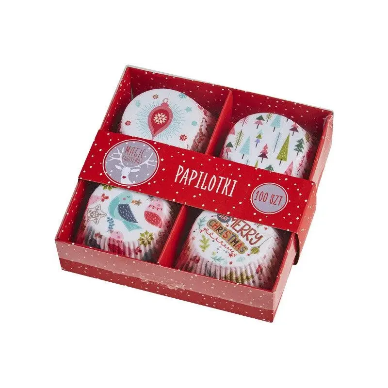 PAPILOTKI CHRISTMAS TIME ZESTAW 4 WZORY 100 SZTUK