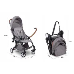 SPACERÓWKA WÓZEK SPACEROWY LIONELO JULIE BLACK GREY