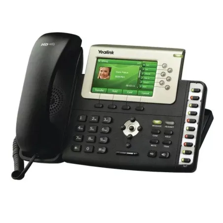 Biurowy Telefon Voip Ip 6 Linii Kolorowy Wyświetlacz Lcd Yealink Sip-T38G Używany