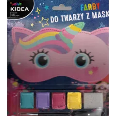 ZESTAW FARB DO MALOWANIA TWARZY MASKA JEDNOROŻEC - Kidea