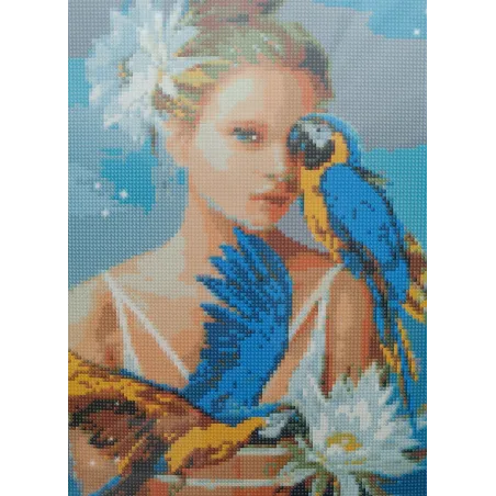 Mozaika Diamentowa Dziewczyna Z Papugami 30 X 40 Cm Mozaika Diamentowa Dziewczyna Z Papugami 30 X 40 Cm