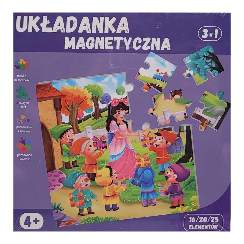 UKŁADANKA MAGNETYCZNA KSIĘŻNICZKI 3W1 4+