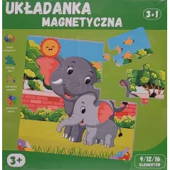 UKŁADANKA MAGNETYCZNA ZWIERZĘTA SAFARI 3W1 4+