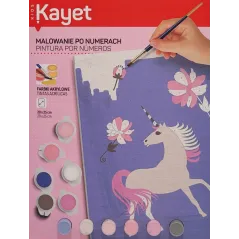 MALOWANIE PO NUMERACH JEDNOROŻEC 20 X 25 CM KAYET