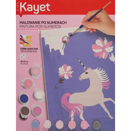 MALOWANIE PO NUMERACH JEDNOROŻEC 20 X 25 CM KAYET