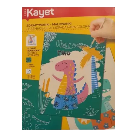ZDRAPYWANKI MALOWANKI DINOZAURY 15 X 20 CM KAYET