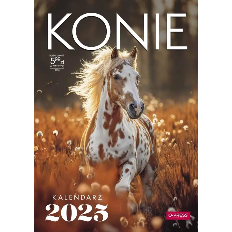KALENDARZ ŚCIENNY A4 KONIE 2025